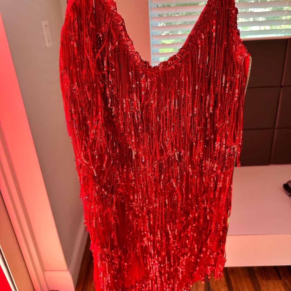 Red short dress